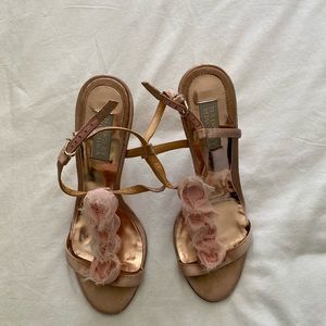 Badgley Mishka Pink Flower Detailed Stilettos